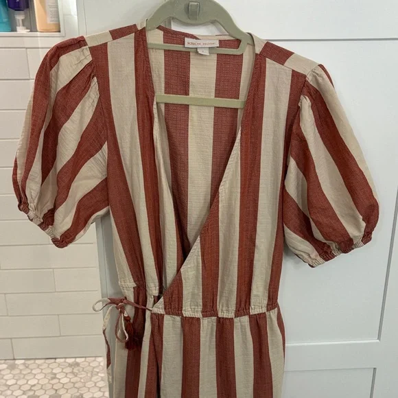 Knox Rose Rust and Cream Striped Maxi Dress - Picture 3 of 5